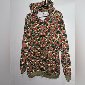 Bape  Rare  Vintage Holy Grail Psyche Camo Full Zip Hoodie 3XL